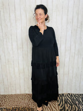 Misty Ruffle Tiered Dress-Black