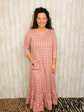 Misty Rose Houndstooth Dress