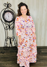Sicily Spring Style Dress- Peach Floral