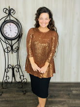 Shimmer Threaded Tunic- Copper Bronze