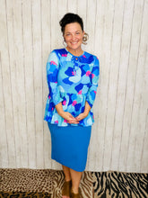Jordan Tiered Tunic Top- Blue Mix