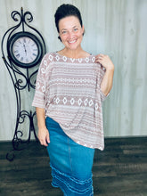 Rissa Mauve & Aztec Poncho Top