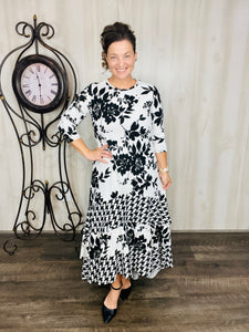 Floral & Houndstooth Dreams Dress