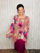 Vibrant & Fun Floral Sharkbite Tunic