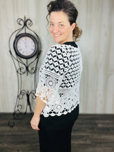 Hook Flower Hollowed Out Fashion Top: Beige or White