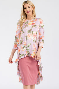 Lavender & Lovely Floral High Low Tunic