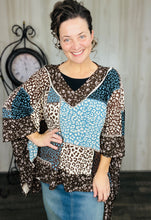 Teal Animal Print Poncho