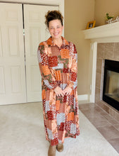 Kaylee Collared Fall Patchwork Dress