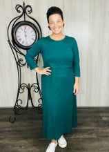 Ribbed Lounge Dress- Hunter Green
