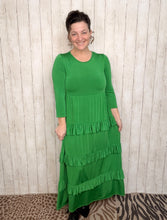 Misty Ruffle Tiered Dress-Emerald