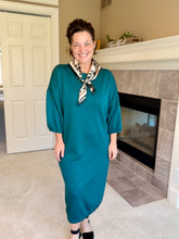Oh So Comfy Sweatshirt Dress-Hunter Green