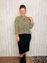 Valarie Green & Coral Top