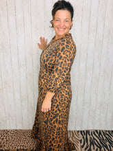 Jen Ribbed Leopard & Button Dress