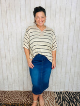 Leslie Mocha & Striped Top