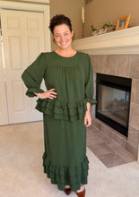 Kimmy Ruffle Skirt (Regular & Plus)-Olive