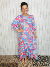 Michella High Low Dress-Blue Floral