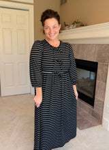 Missy Striped Dress- Black