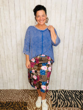 Missy Leopard & Floral Swim/Active Skirt (Hidden Shorts) 22”