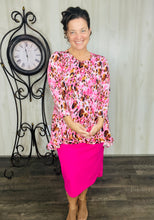 Miss Amy Thicker Fabric Pencil Skirt- (Regular & Plus) Hot Pink (27"-29" Length)
