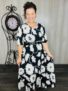 Larissa Summer Vibes Dress- Black & White Floral