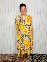 Handkerchief Love Yellow Floral & Leopard Dress