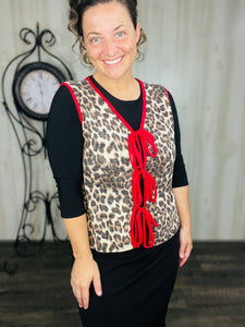 Red & Leopard Vest