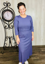 Ribbed Lounge Dress- Eggplant