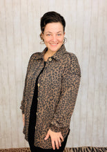 Emily Leopard Print Ribbed Shacket