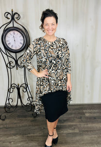 Dramatic High-Low Tunic -Animal Print
