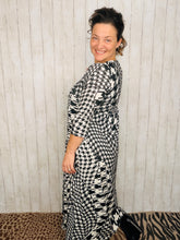 Tonya Marie Tiered Dress- Midi Length-Houndstooth