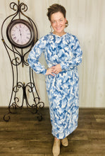 Winter Vibes Sweatshirt Hoodie Dress- Blue Camo