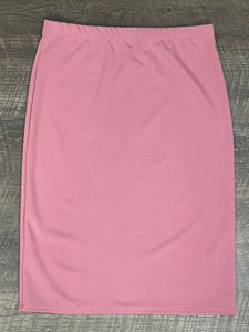 Amy Thicker Fabric Pencil Skirt- (Regular & Plus) -Mauve (33" Length)