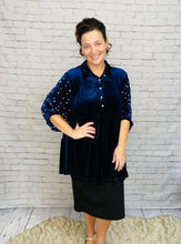 Velvet & Pearl Tunic Style- Black, Hunter Green or Navy