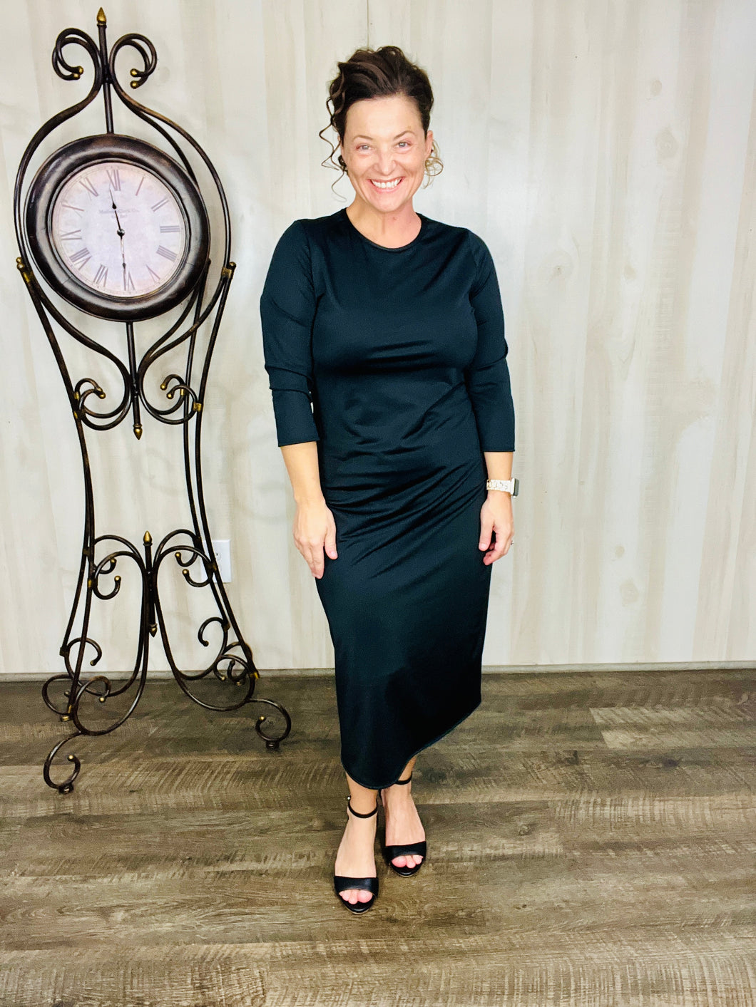 Joy Layering Dress- Black (Slinky Material) The King's Daughter Boutique Joy Layering Dress- Black (Slinky Material) The King's Daughter Boutique