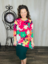 Samantha Ruffle High Low Tunic- Vintage Wild Flowers