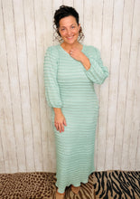 Jennifer Textured Midi Dress- Sage Green