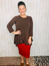 Tara Sharkbite Tunic-Brown
