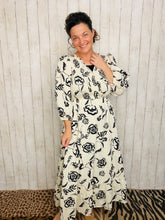 Black & White Floral Smock Dress