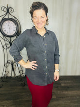 Charcoal Button Down Top