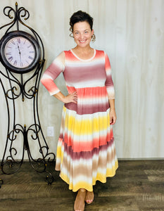 Tonya Tiered Dress- Fall Ombre