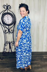 Boho Summer Vibes Dress- Blue