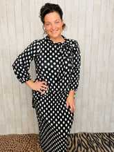 Amy Black Polkadot Bodre Pencil Skirt-Regular & Plus