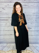 Sonja Leopard Bow Dress- Black