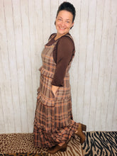 Brown Plaid Ribbed Jumper