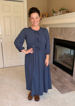 Missy Striped Dress- Navy