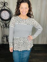 Nancy Stripes & Leopard Top