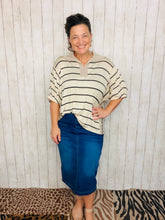 Leslie Mocha & Striped Top