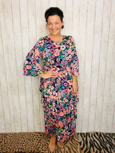 Juliet Ruffle Dress- Black Floral