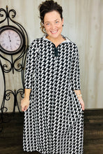 Jaqueline Vintage & Zipper Dress- Houndstooth