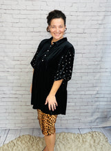 Velvet & Pearl Tunic Style- Black, Hunter Green or Navy